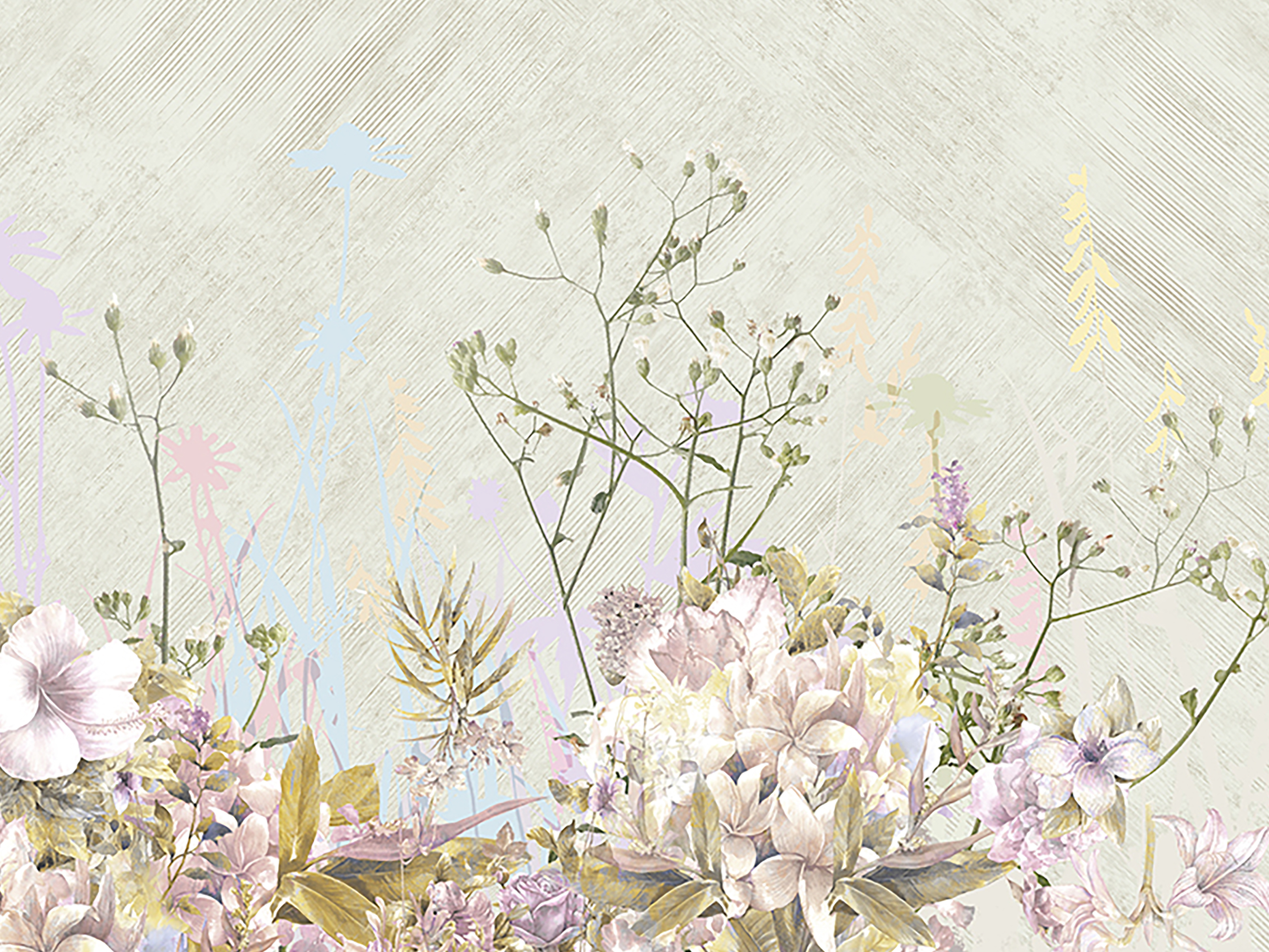 Z66879 Панно Zambaiti (Satin Flowers IV) (1*1) 5,10х3 винил на флизелине
