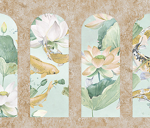 Виниловые обои Satin Flowers IV Z66867 Панно Zambaiti (Satin Flowers IV) (1*1) 5,10х3 винил на флизелине