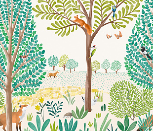 Виниловые обои Little Dreamers LD 6001 Панно Grandeco (Little Dreamers) (1*6) 1,59х2,80 винил на флизелине