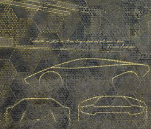 Виниловые обои Lamborghini II 90057 Панно Zambaiti (Lamborghini II) (1*1) 3,30x3,00 винил на флизелине